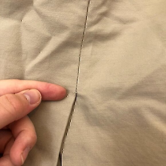 MEXX Solid Tan Beige Straight Pencil Work Cotton Knee Length Skirt UK 10 / US 6 - Picture 10 of 11